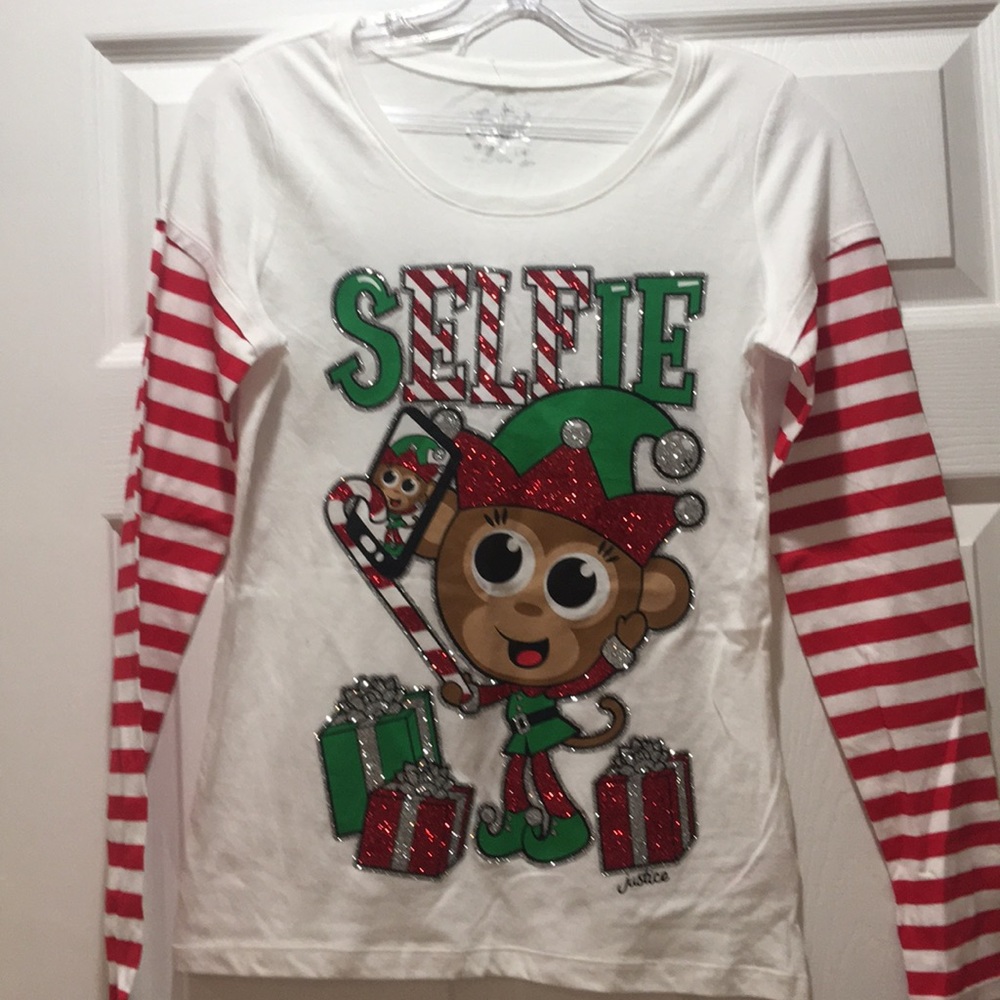 Christmas long sleeve tee.  Justice 14 girls